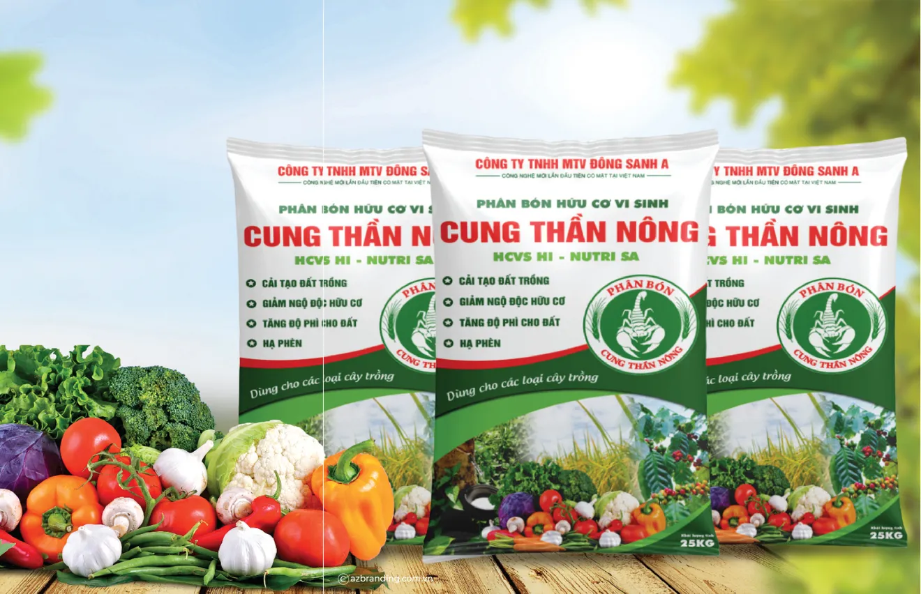 Thiết kế bao bì phân hữu cơ Cung Thần Nông