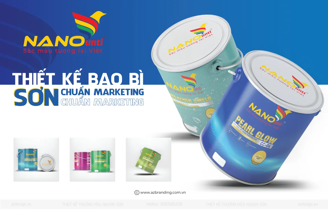 Thiết kế bao bì sơn Nanounti