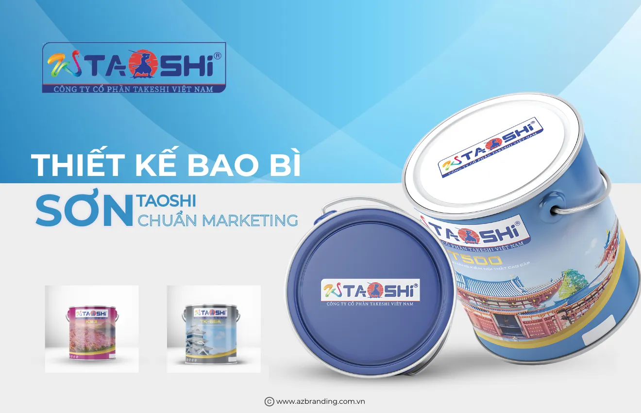 Thiết kế bao bì vỏ thùng sơn Taoshi