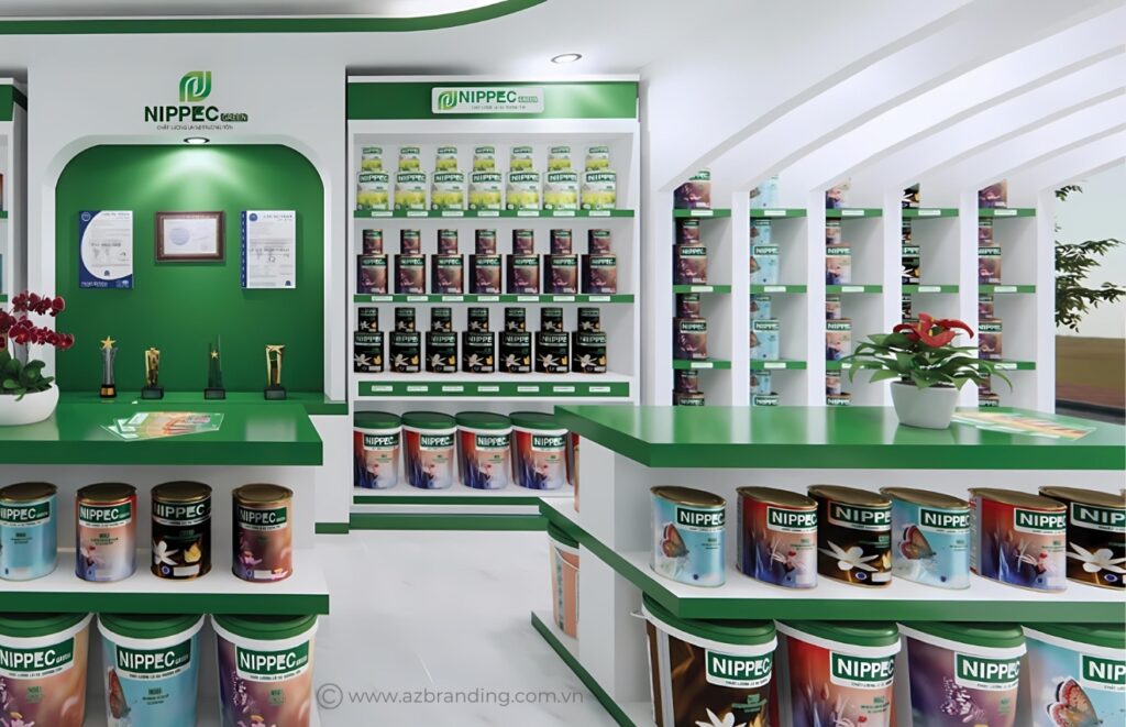 AZBranding thiết kế showroom Nippec Green chuyên nghiệp ấn tượng