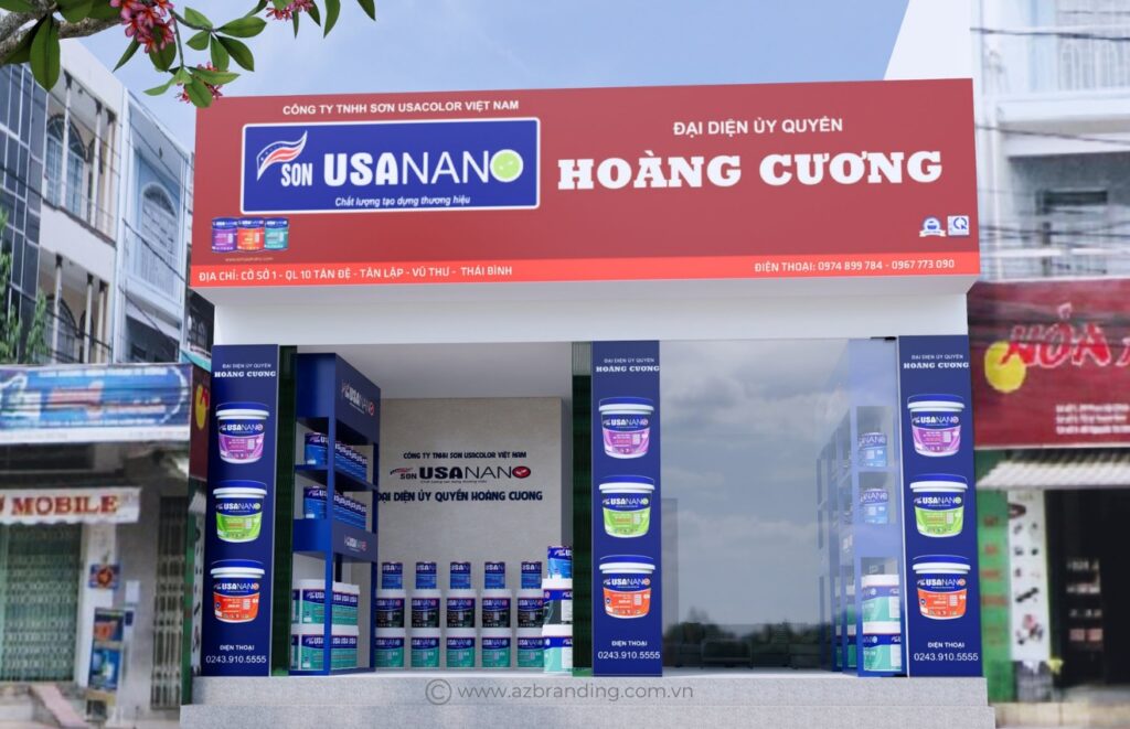 AZBranding thiết kế showroom sơn USANANO