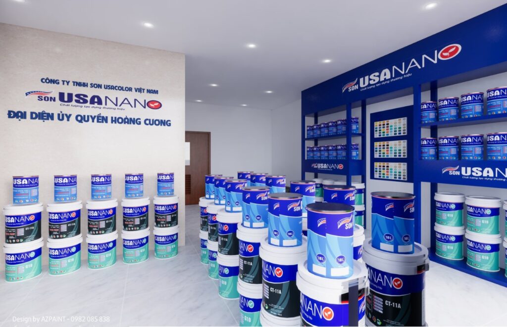 AZBranding thiết kế showroom sơn USANANO