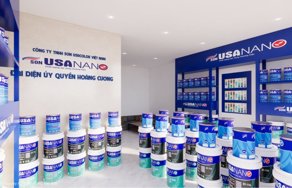 AZBranding thiết kế showroom sơn USANANO