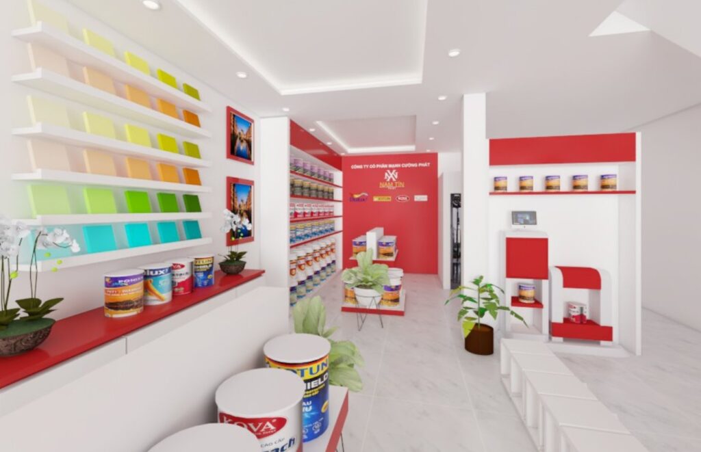 AZBranding thiết kế showroom sơn Nam Tín