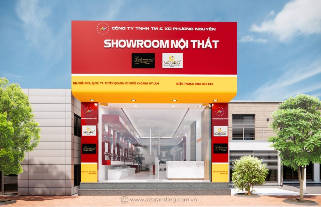 AZBranding thiết kế showroom nội thất Phương Nguyên