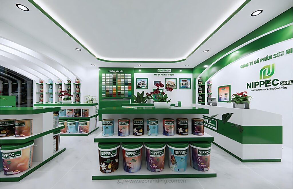 AZBranding thiết kế showroom Nippec Green chuyên nghiệp ấn tượng