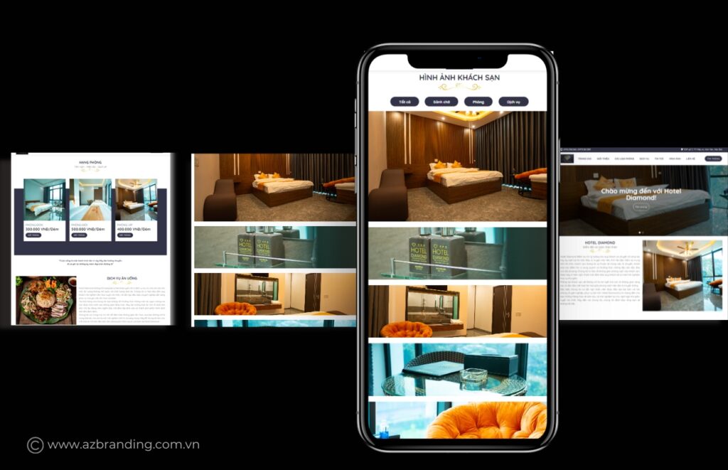 AZBranding thiết kế website khách sạn chuyên nghiệp