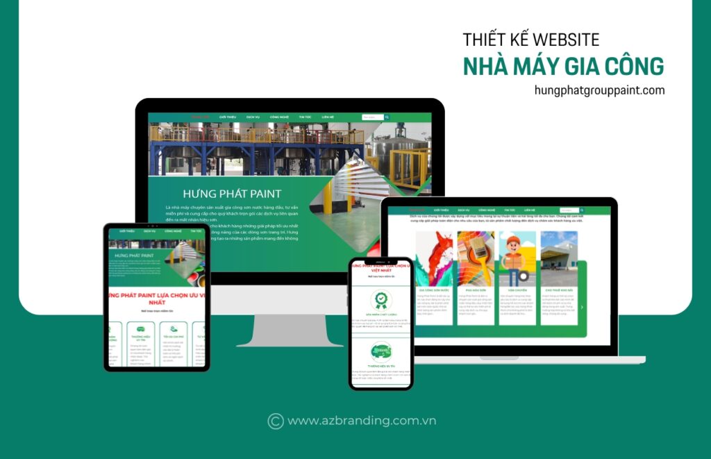 AZBranding thiết kế website nhà máy gia công sơn Hưng Phát paint group