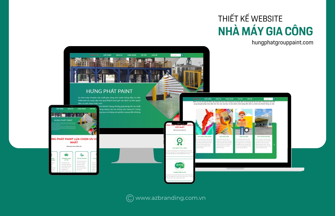 Thiết kế website nhà máy gia công sơn Hưng Phát Group