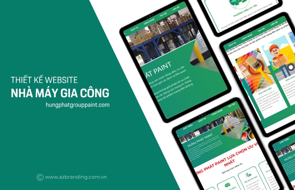 AZBranding thiết kế website nhà máy gia công sơn Hưng Phát paint group