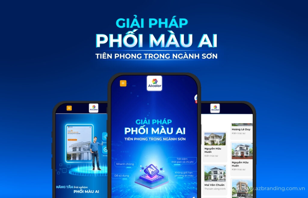 AZBranding thiết kế website công nghệ phối màu sơn AI