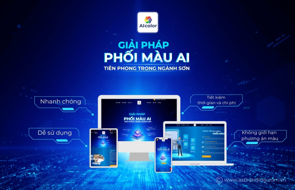 AZBranding thiết kế website công nghệ phối màu sơn AI