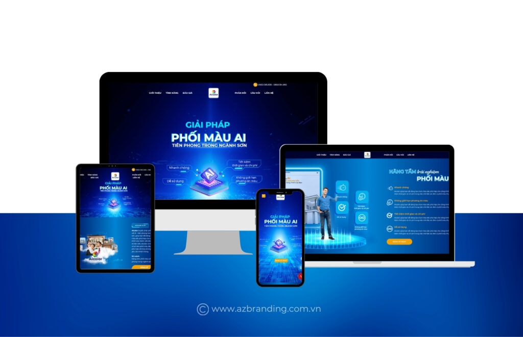 AZBranding thiết kế website công nghệ phối màu sơn AI