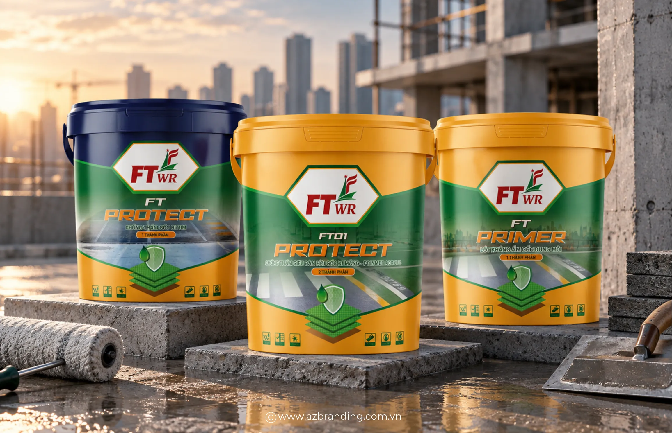 Thiết kế bao bì vỏ thùng sơn chống thấm FTWR