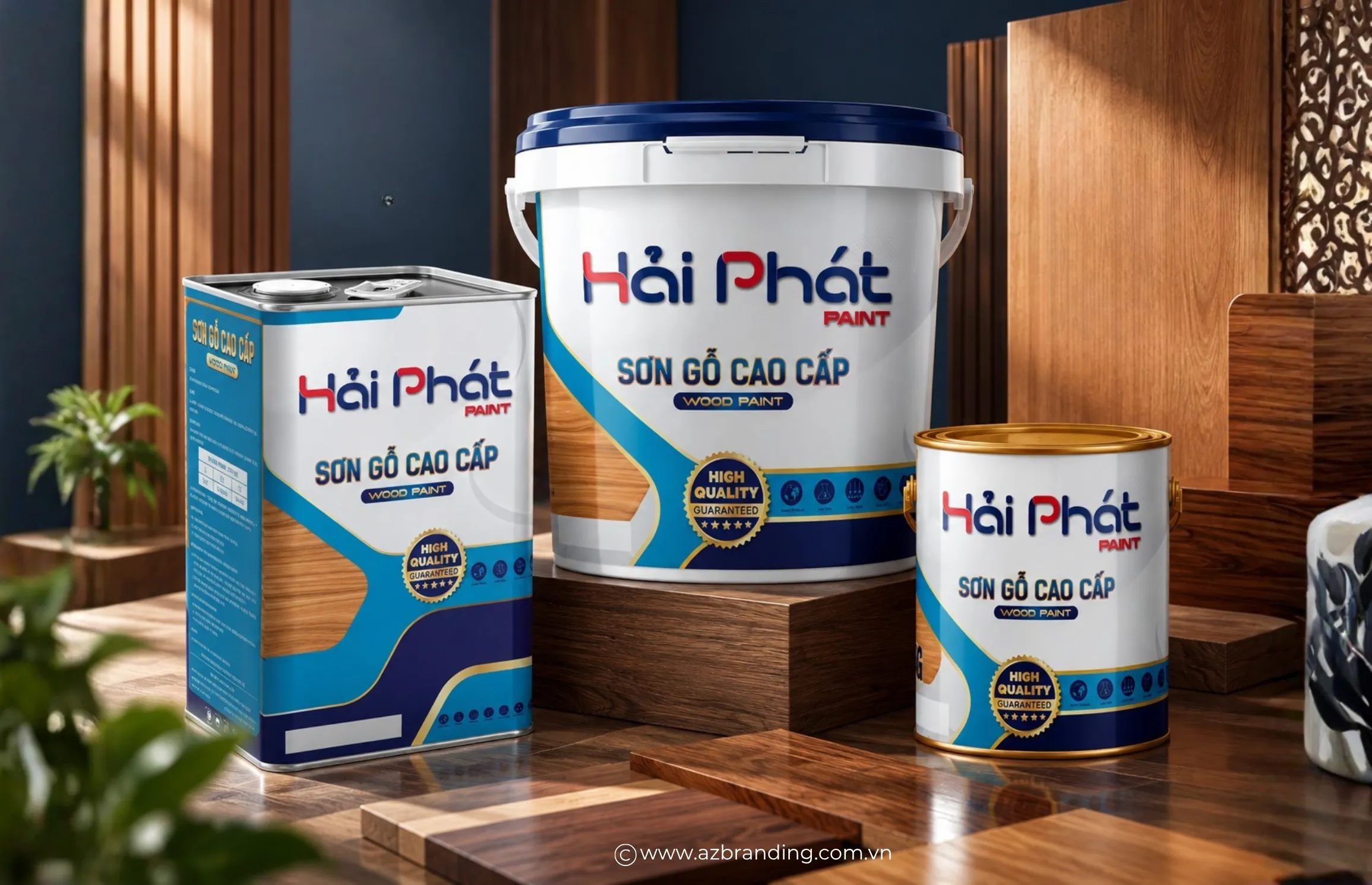 Thiết kế bao bì sơn gỗ Hải Phát