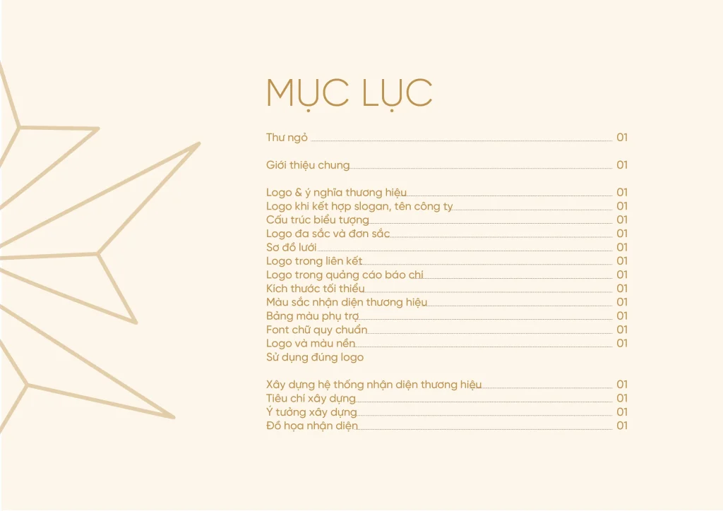 Trang mục lục cẩm nang nhận diện Vietstar Group