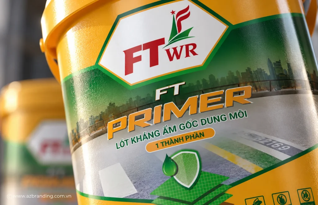 Cận cảnh mặt chính bao bì FT Primer với logo FTWR, tên dòng và thông tin công năng