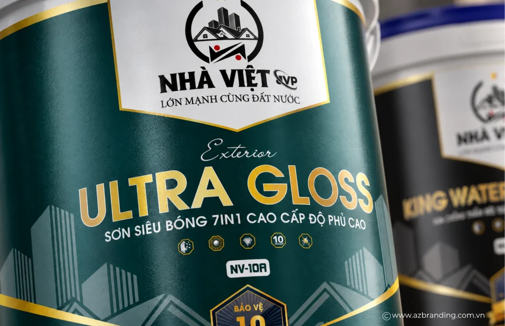 Cận cảnh thiết kế mặt chính vỏ thùng sơn Ultra Gloss JVP paint