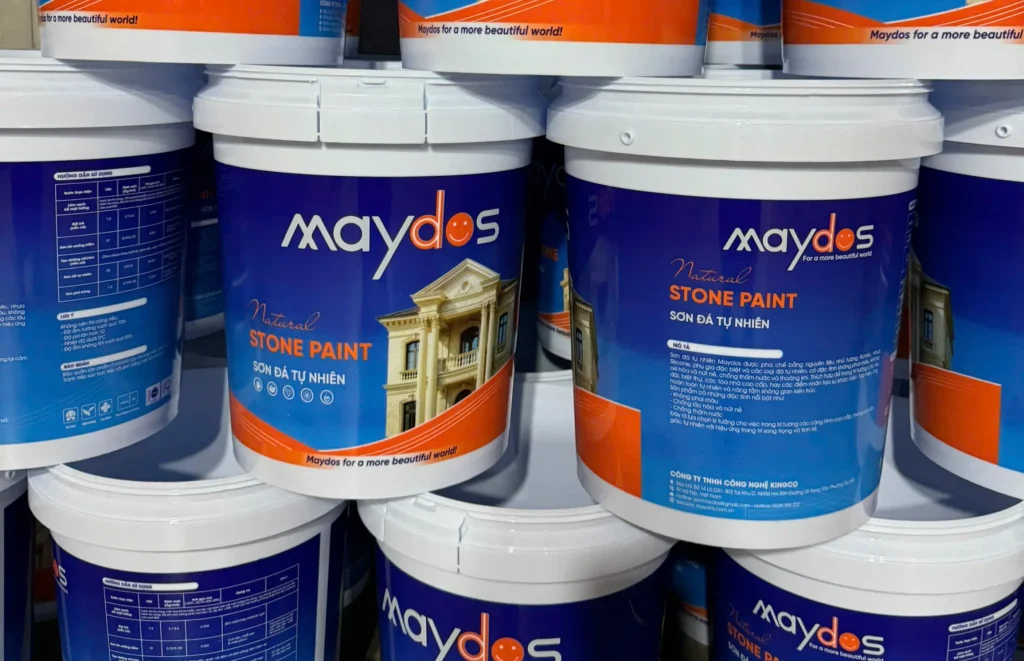 Các vỏ thùng sơn đá tự nhiên Maydos được sắp xếp cùng nhau